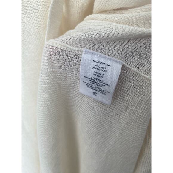 THEORY LINEN BLEND CREAM LIGHTWEIGHT CARDIGAN SIZE SMALL - Picture 8 of 8